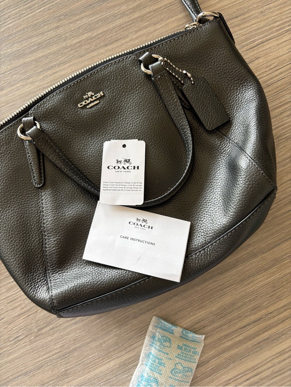 Coach Black Pebbled Leather Crossbody Satchel Bag NWT Silver Hardware F22316 - Picture 8 of 8